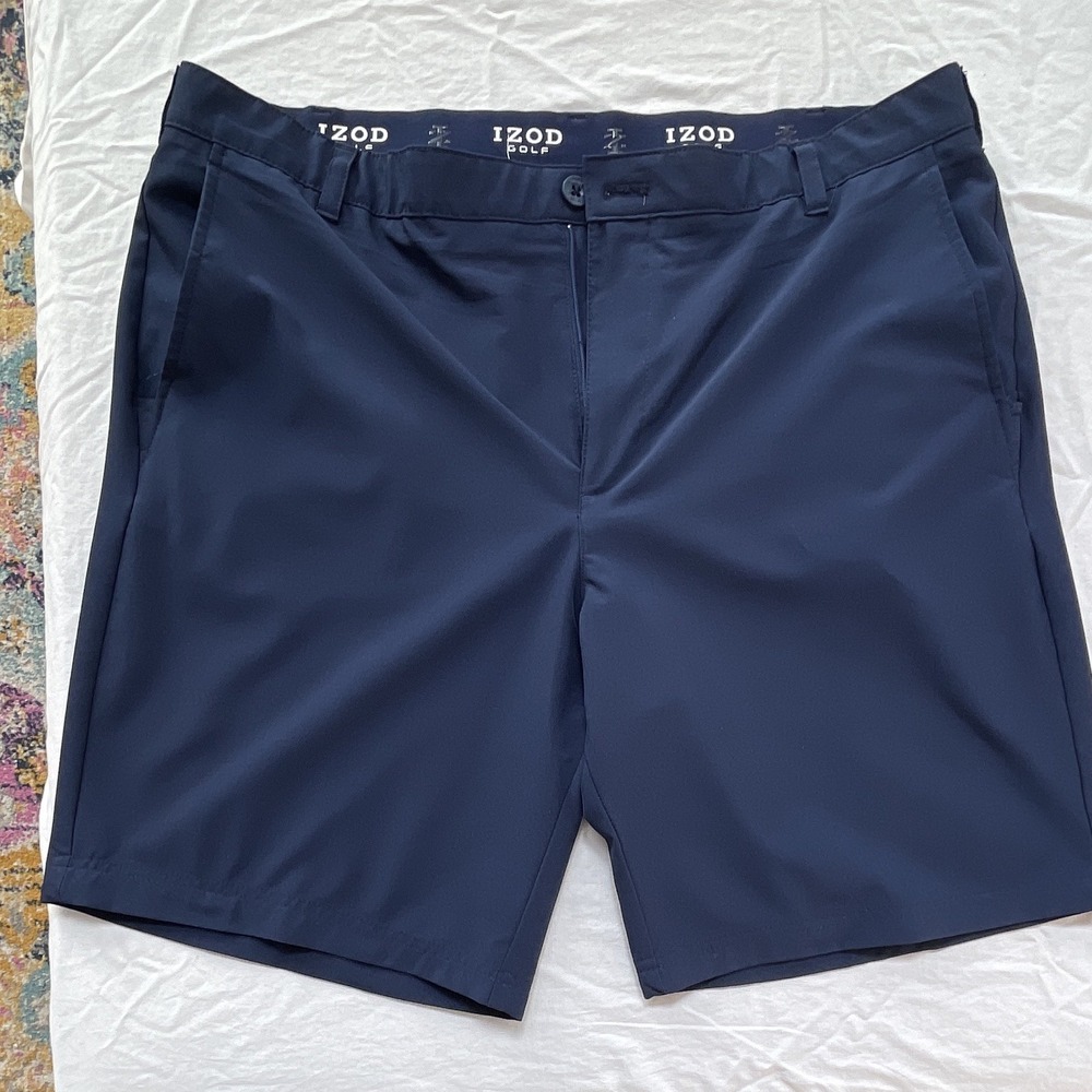IZOD Golf Men's Navy Blue Athletic Shorts Size 40 Polyester Blend Stretch